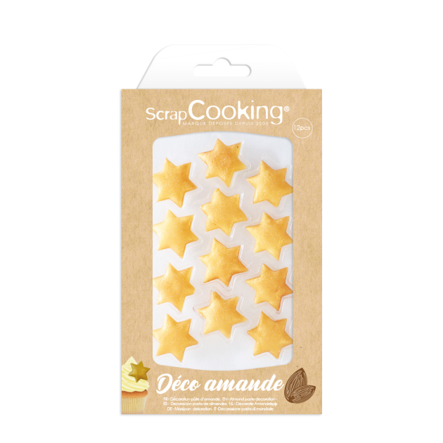 Décors Pâte d'Amande Etoiles Dorées Scrapcooking (x6)