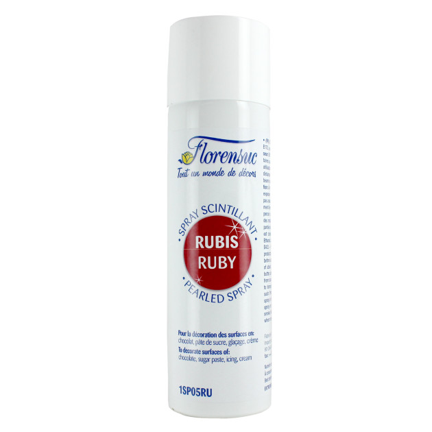 DLUO Courte Spray Alimentaire Scintillant Rubis 250 ml Florensuc