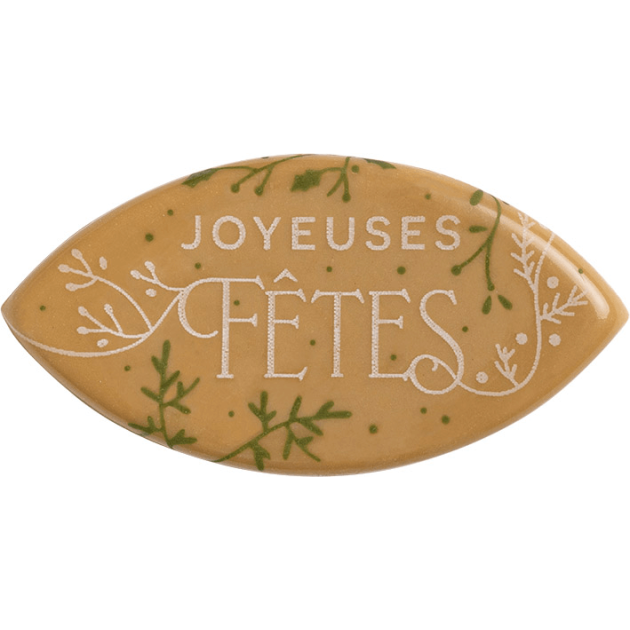 Décor Chocolat Blond Feuilles Joyeuses Fêtes (x 84) Florensuc