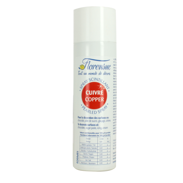 DLUO Courte Spray Alimentaire Scintillant Cuivre 100 ml Florensuc