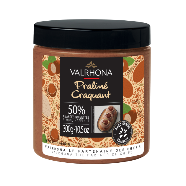 DLUO Courte Praliné Craquant Amandes Noisettes 50 % 300 g Valrhona