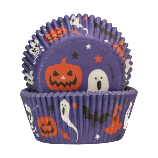 Caissettes Cupcakes Violettes Halloween Funcakes (x48)