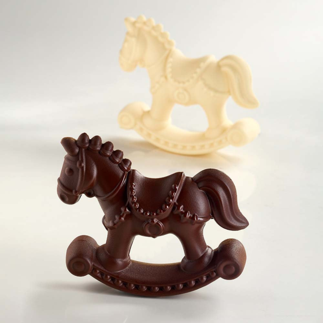 Moule Chocolat Cheval à Bascule 17,5 x 5,5 cm x H 15,5 cm (x2) Pavoni