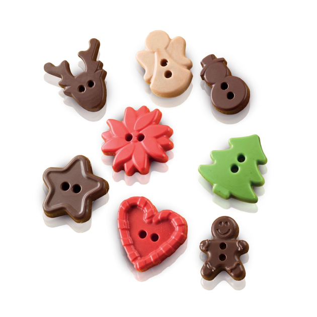 Moule Silicone Boutons Noël Chocolat 3,5 cm Easy Choc (x15) Silikomart