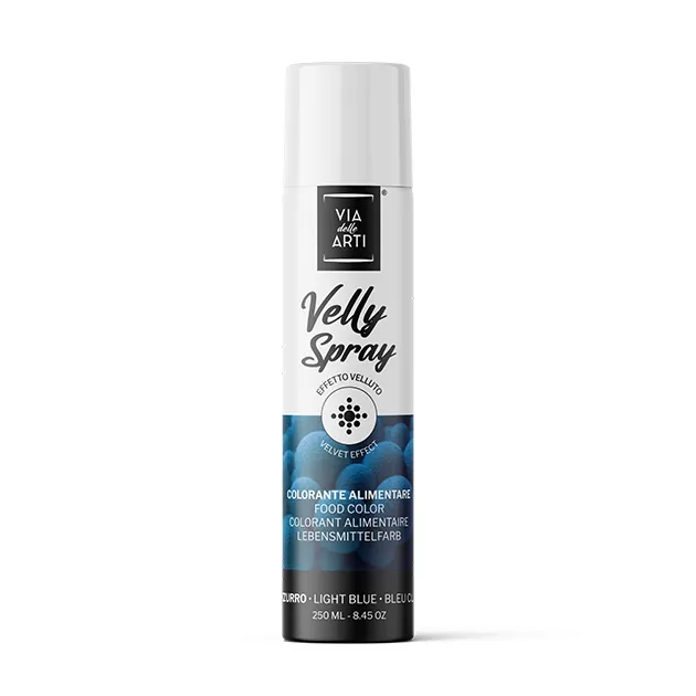 Spray Velours Bleu 250 ml Colorant Alimentaire Velly Spray Pro