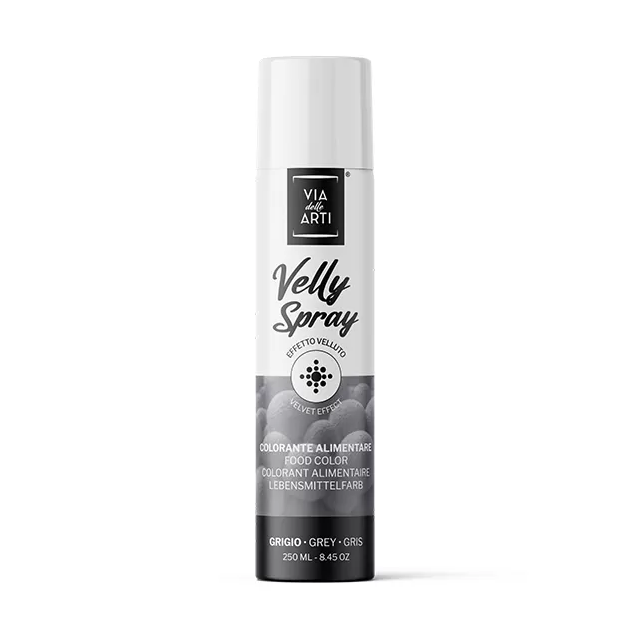 Spray Velours Gris 250 ml Colorant Alimentaire Velly Spray Pro