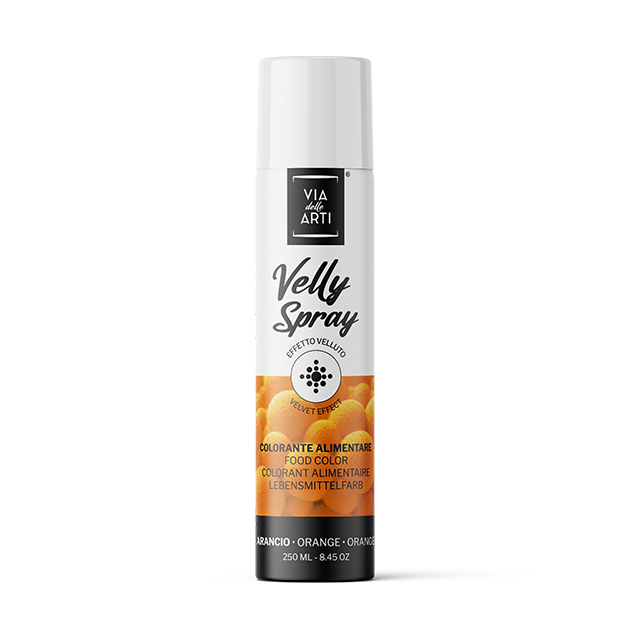 Spray Velours Orange 250 ml Colorant Alimentaire Velly Spray Pro