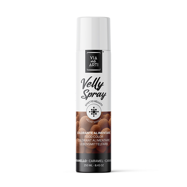 Spray Velours Caramel 250 ml Colorant Alimentaire Velly Spray Pro