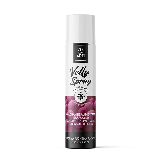 Spray Velours Fuchsia 250 ml Colorant Alimentaire Velly Spray Pro