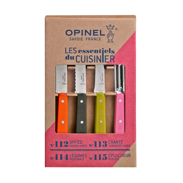 Coffret 3 Couteaux de Cuisine et un Eplucheur Fifties Les Essentiels Opinel