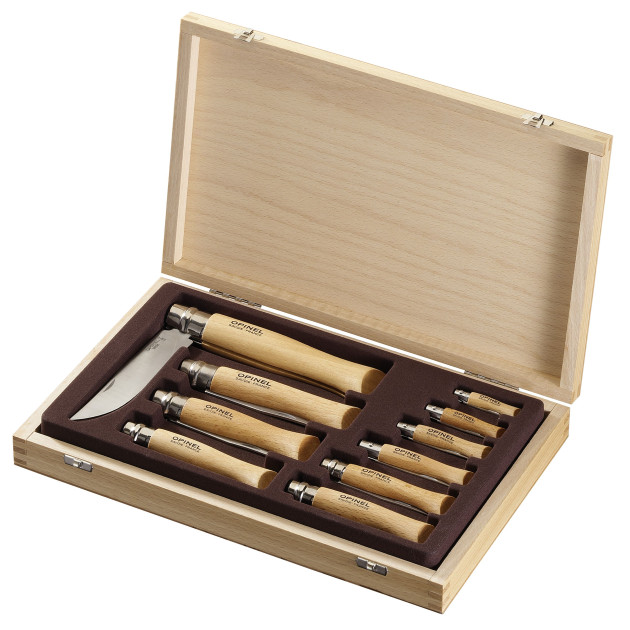 Coffret 10 Couteaux de Poche N°2 à 12 en Inox Opinel