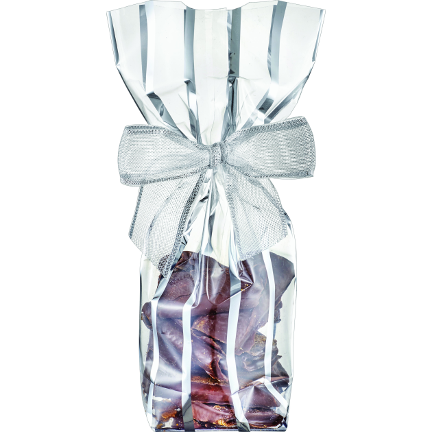 Sachet Bonbon Argent avec Fond Carton 10 x 22 cm (x100)