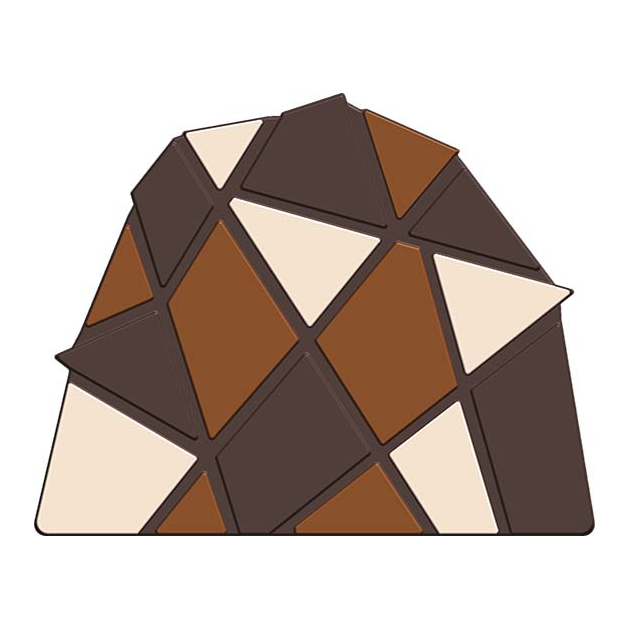 Moule Embout de Bûche 9006 Triangles 9,5 x 7,5 cm (x6)