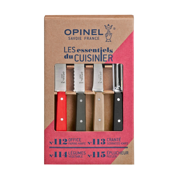 Coffret 3 Couteaux de Cuisine et un Eplucheur Loft Les Essentiels Opinel