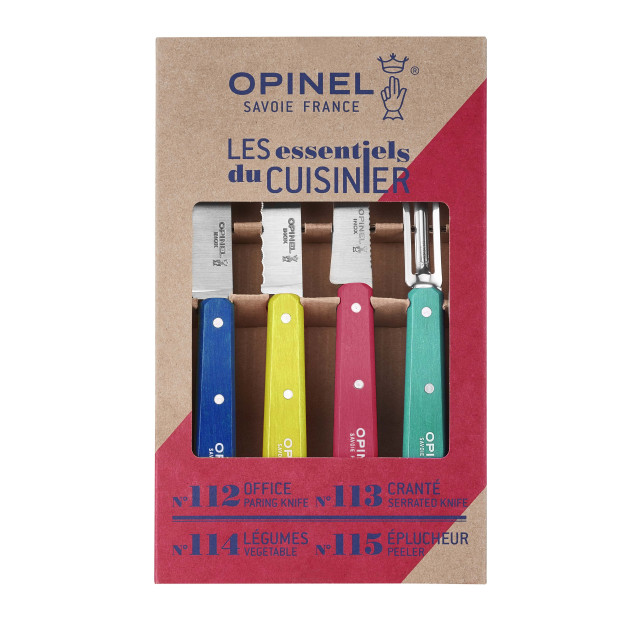 Coffret 3 Couteaux de Cuisine et un Eplucheur Pop 80 Les Essentiels Opinel