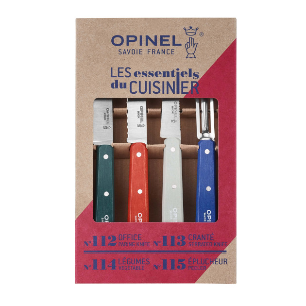 Coffret 3 Couteaux de Cuisine et un Eplucheur Primo Les Essentiels Opinel