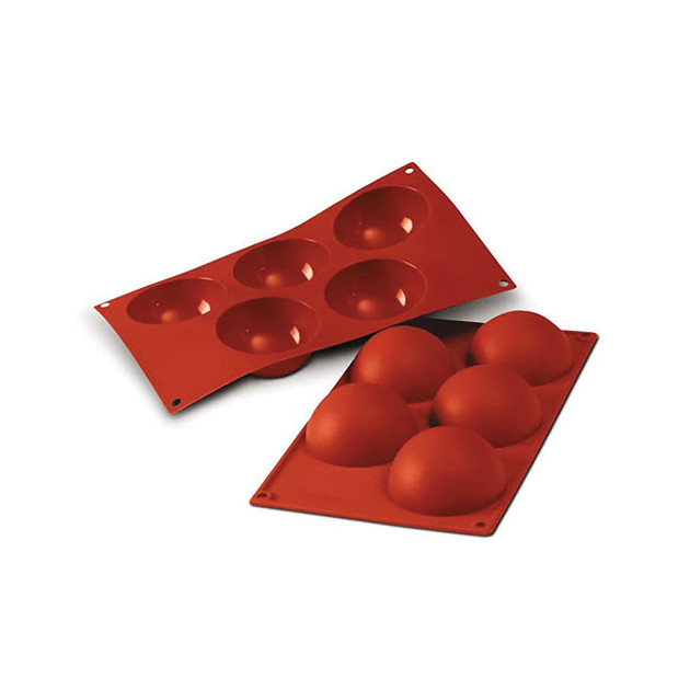 Moule Silicone 5 Demi-spheres 8 cm x H 4 cm Silikomart