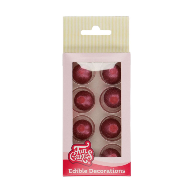 Sphère en Chocolat Rubis 2 cm (x8) Funcakes