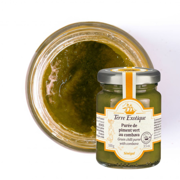 Purée de Piment Vert au Combava 100 g Terre Exotique