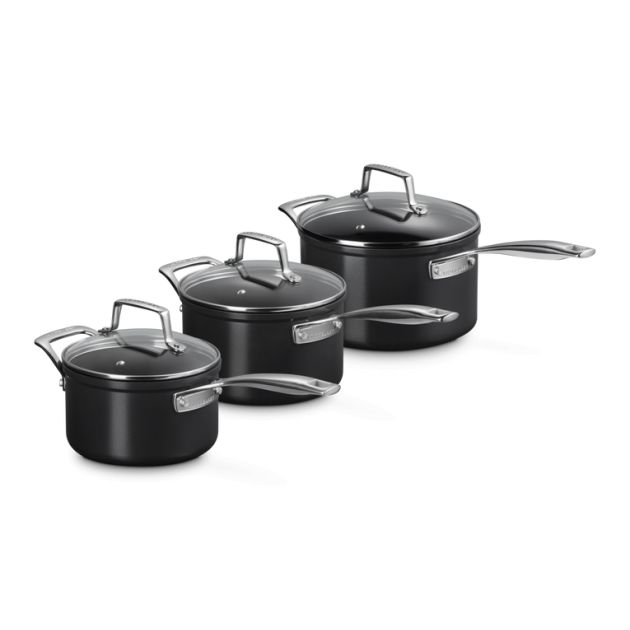 Set 3 Casseroles Antiadhérentes Essentiel Céramique avec Couvercle Le Creuset