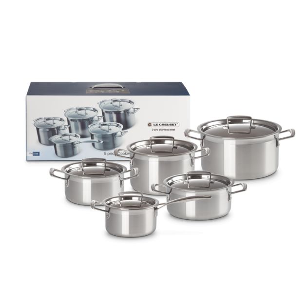 Batterie de Cuisine 5 Pièces Inox Le Creuset