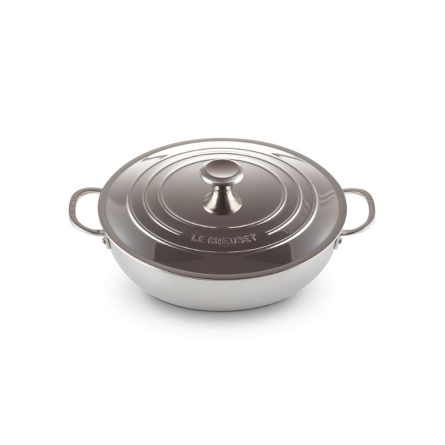 Sauteuse Provençale Inox Signature 30 cm et couvercle Le Creuset