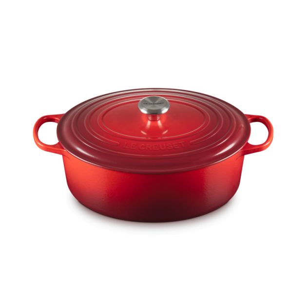 Cocotte en Fonte Ovale 33 cm Cerise Le Creuset Signature