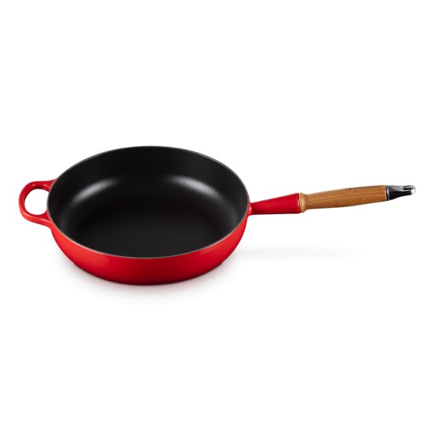 Sauteuse en Fonte 28 cm Cerise avec Manche en Bois Le Creuset Signature