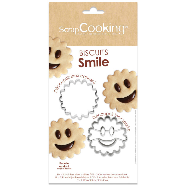 Emporte-Pièce Biscuit Sourire en Inox (x2) Scrapcooking