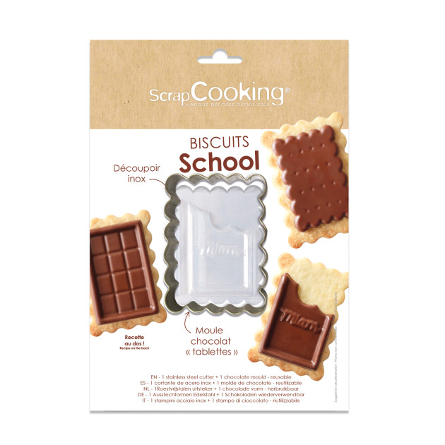 Kit Emporte-Pièce et Moule à Chocolat Biscuit School Scrapcooking