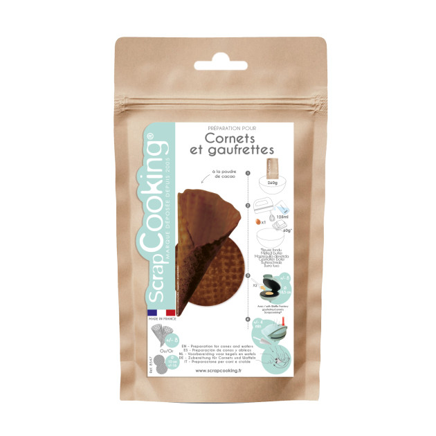 Préparation pour Gaufrettes et Cornets Chocolat 260 g Scrapcooking