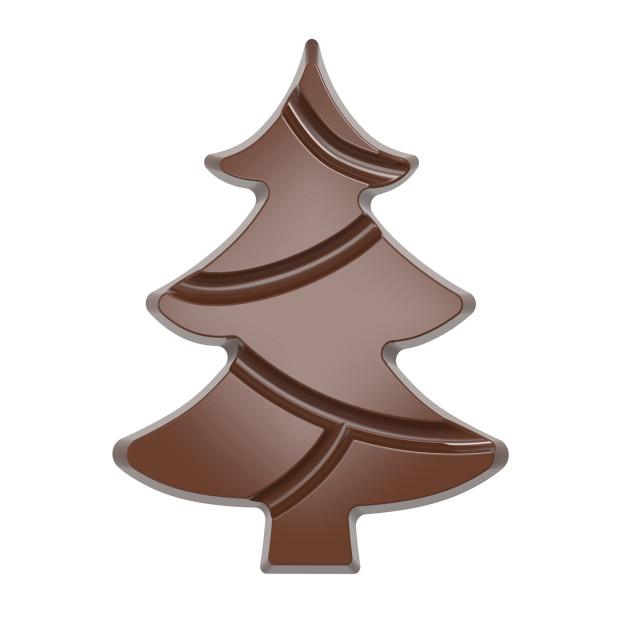 Moule Tablette Chocolat Sapin 9,7 cm (x4) Chocolate World