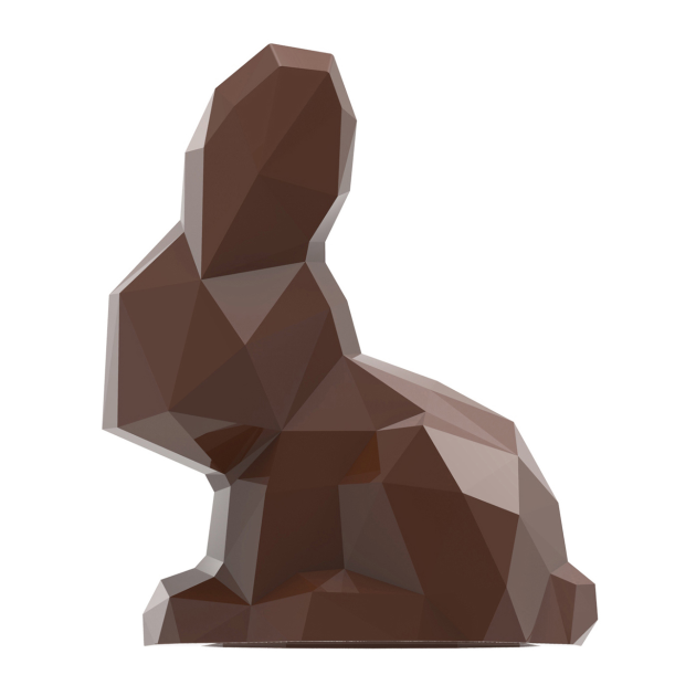 Moule Chocolat Aimanté Lapin Assis Origami 17,5 cm Chocolate World