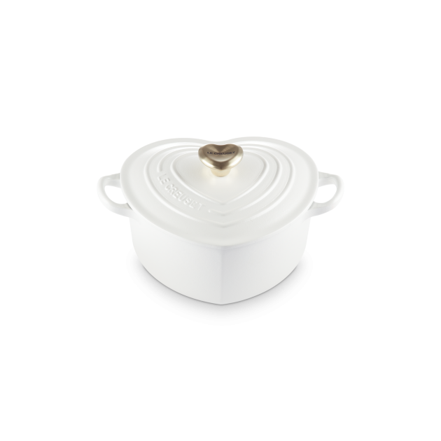 Cocotte en Fonte Cœur 20 cm Blanc Le Creuset