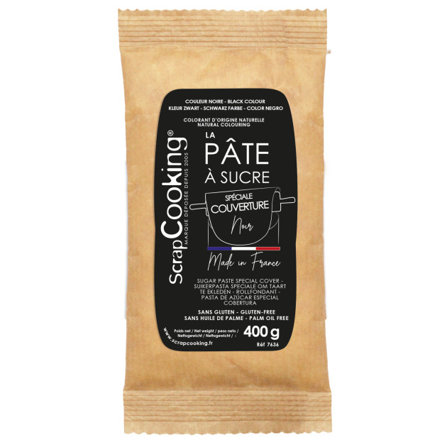 Pâte à Sucre Noir Spéciale Couverture 400 g Scrapcooking