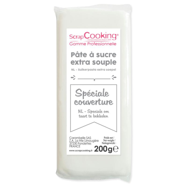 FIN DE SERIE Pâte à Sucre Blanche Spéciale Couverture 200g Scrapcooking