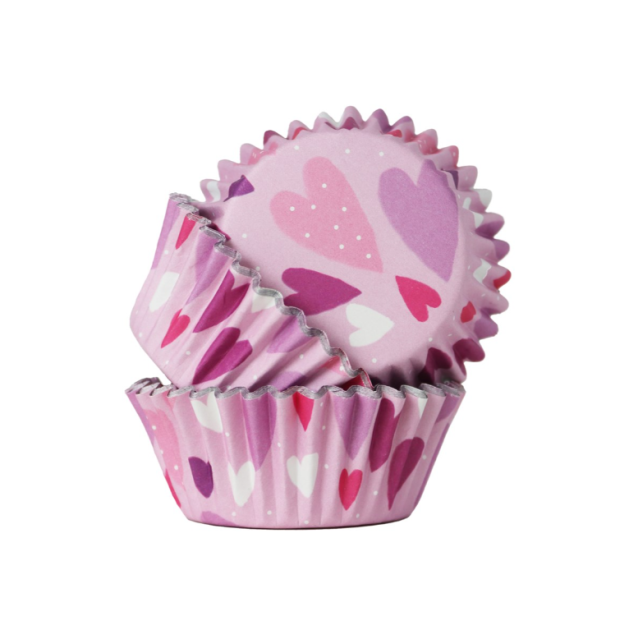 Caissettes Cupcakes Cœurs Rose (x30) PME