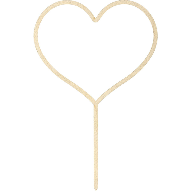 Cake Topper Cœur en Bois 23 cm PartyDeco