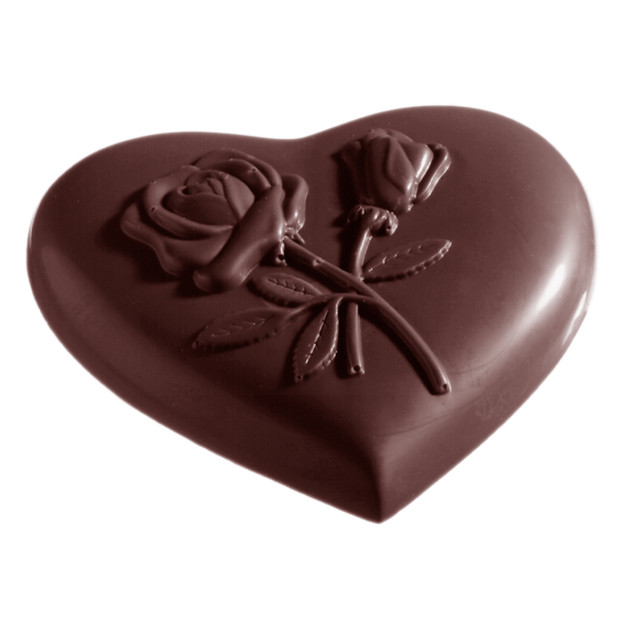 Moule Chocolat Cœur et Roses (x3) Chocolate World