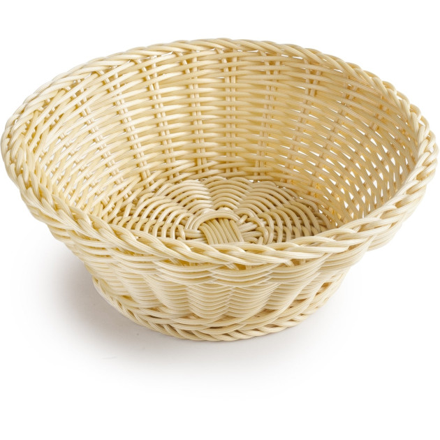 Corbeille à Pain en Polyrattan Ronde Ø 22 cm Beige Ibili