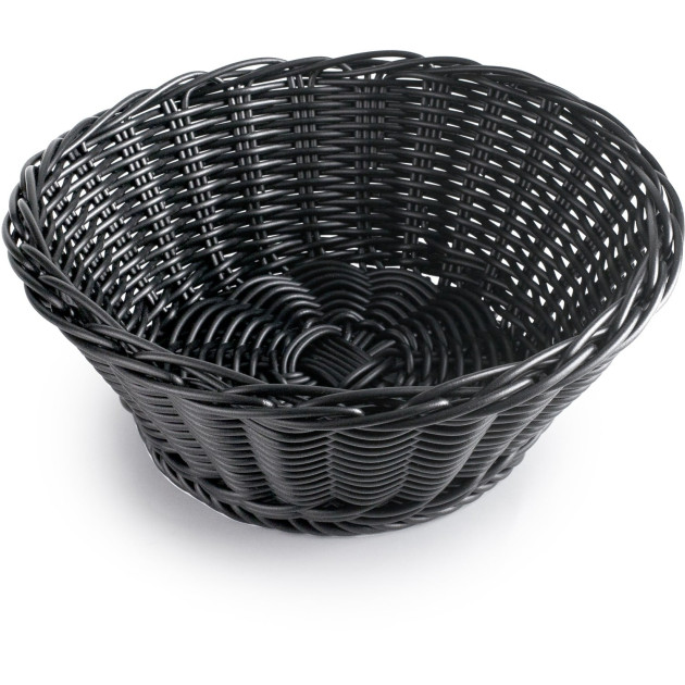 Corbeille à Pain en Polyrattan Ronde Ø 22 cm Noire Ibili