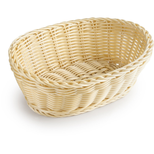 Corbeille à Pain en Polyrattan Ovale Ø 24 cm Beige Ibili