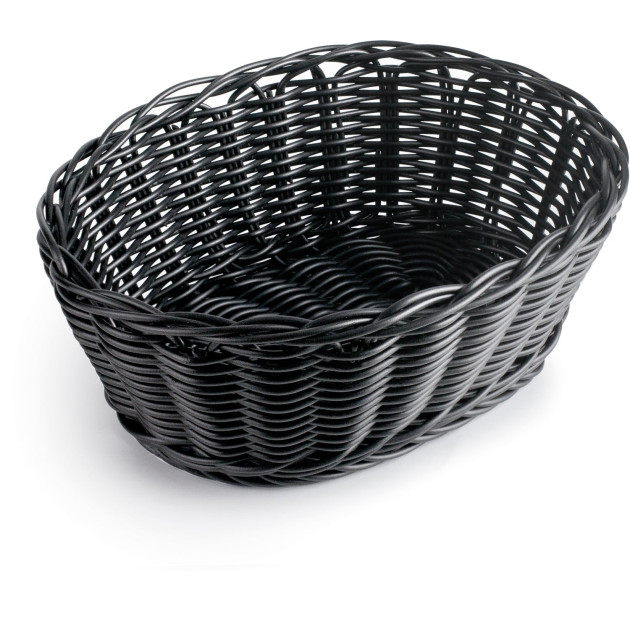 Corbeille à Pain en Polyrattan Ovale Ø 24 cm Noire Ibili