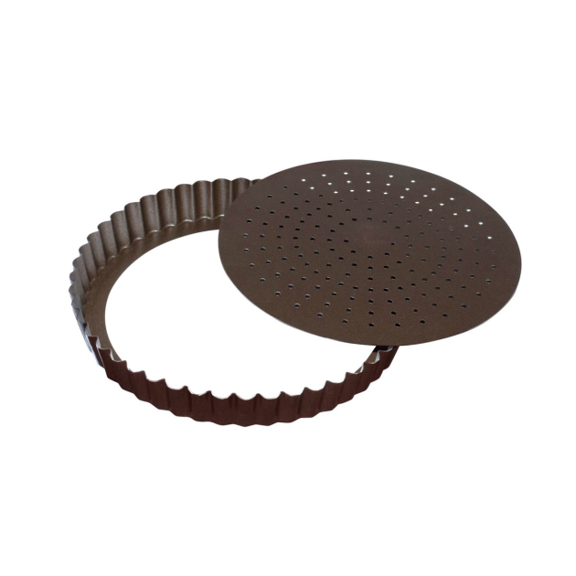 Moule à Tarte Perforé Cannelée Fond Mobile 24 cm Gobel