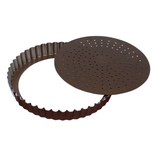 Moule à Tarte Perforé Cannelée Fond Mobile 30 cm Gobel