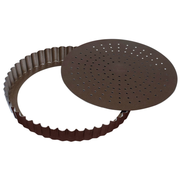 Moule à Tarte Perforé Cannelée Fond Mobile 32 cm Gobel