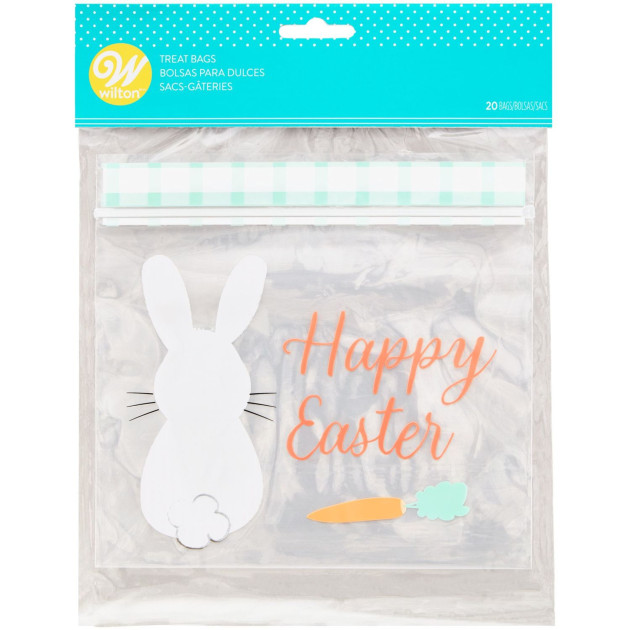 Sachets Bonbon Refermables Lapin "Happy Easter" (x20) Wilton