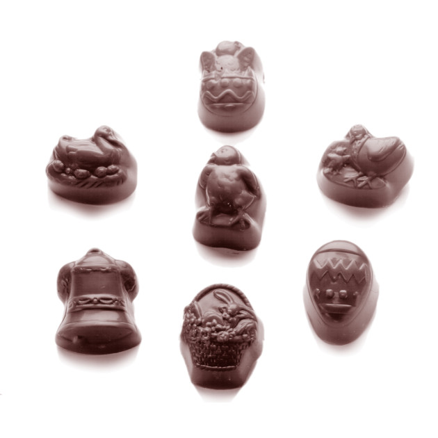 Moule Chocolat Assortiment 7 Modèles Pâques (x21) Chocolate World