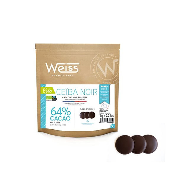 DLUO Courte Chocolat Noir Bio 64% Ceïba 1 kg Weiss