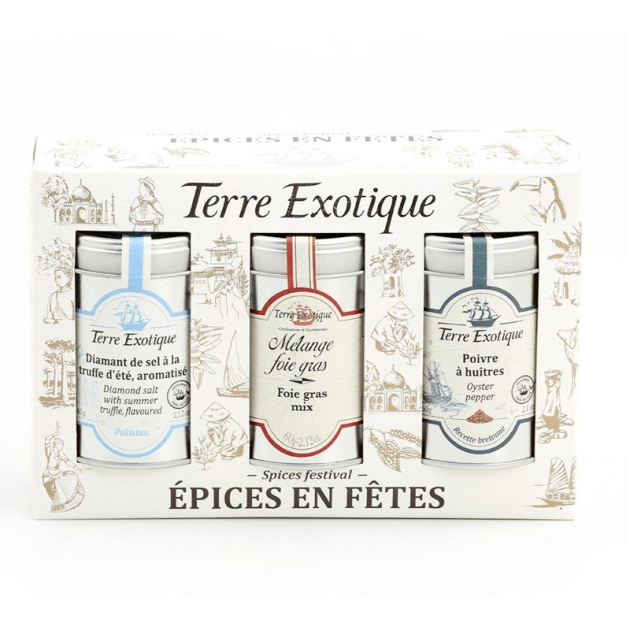 DLUO Courte Coffret Épices 3 Assortiments Épices en Fête Terre Exotique